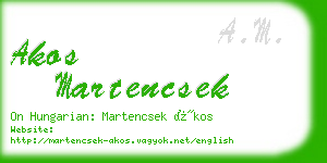 akos martencsek business card